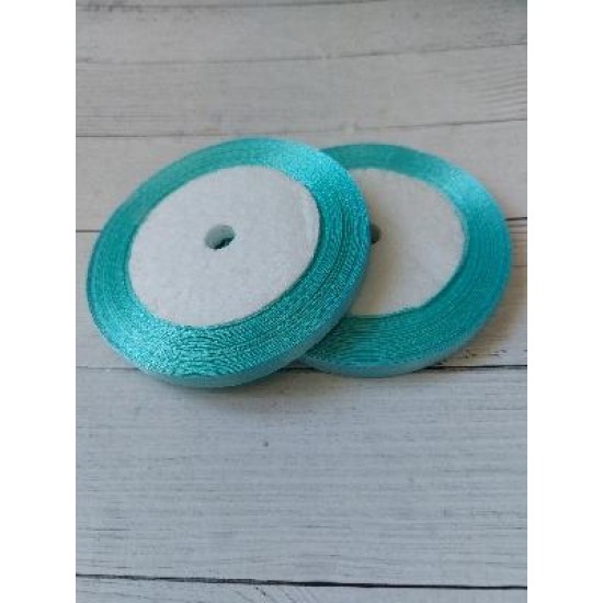 Лента атласная однотонная 0,6 см*25 ярдов цв. аквамарин, цена за катушку